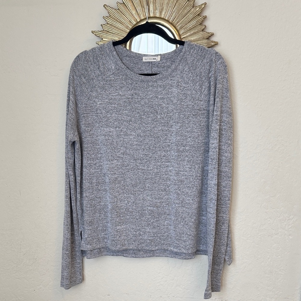 Rag & Bone Boxy Heather Gray Long Sleeve Tee Size M